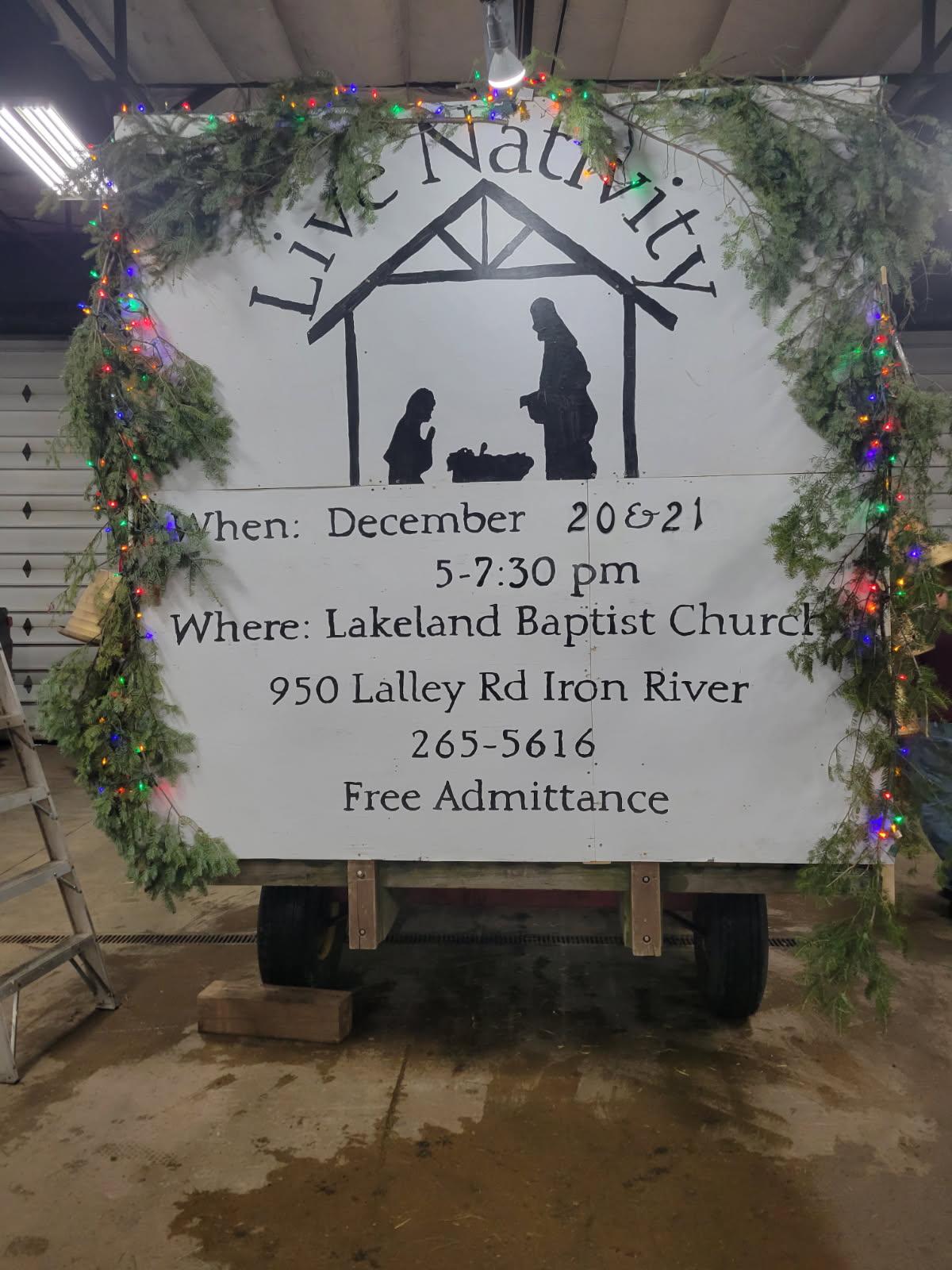 Back of the float for the Christmas in Lights parade in Iron River